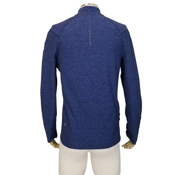 Lululemon Surge Warm 1/2 Zip Heathered Cerulean Blue / Black Sz Medium - Picture 5 of 11